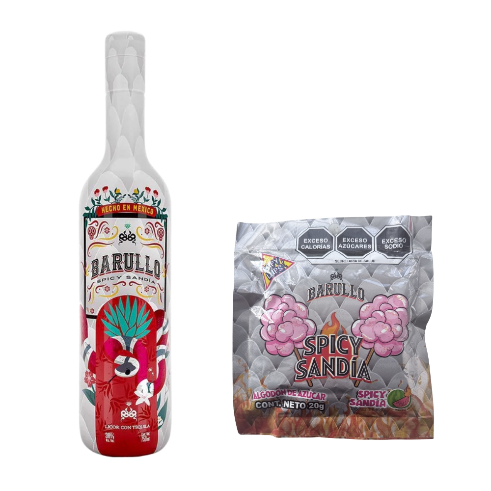 Buy Barullo Spicy Sandía Watermelon Tequila &amp; Barullo Algodón de Azúcar Spicy Sandía Bundle 750ml - Sunset Liquor 