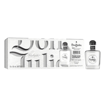 "Don Julio 70 Añejo Cristalino Tequila 50ml Mini Bottles 10 Pack – Premium Clear Añejo Tequila"