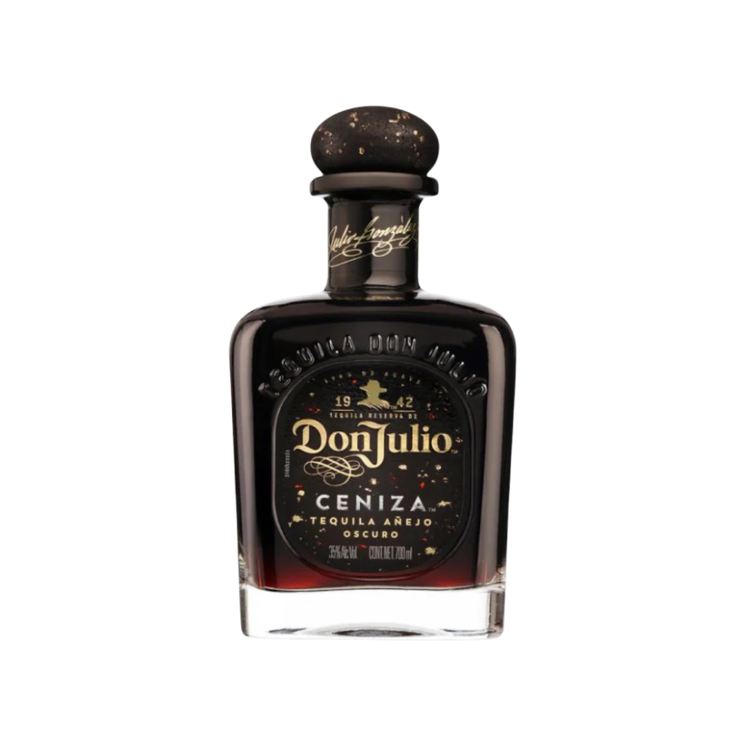 “Don Julio Teq Añejo Ceniza Ash Dark bottle – limited edition dark tequila with smoky flavor and luxury packaging.”