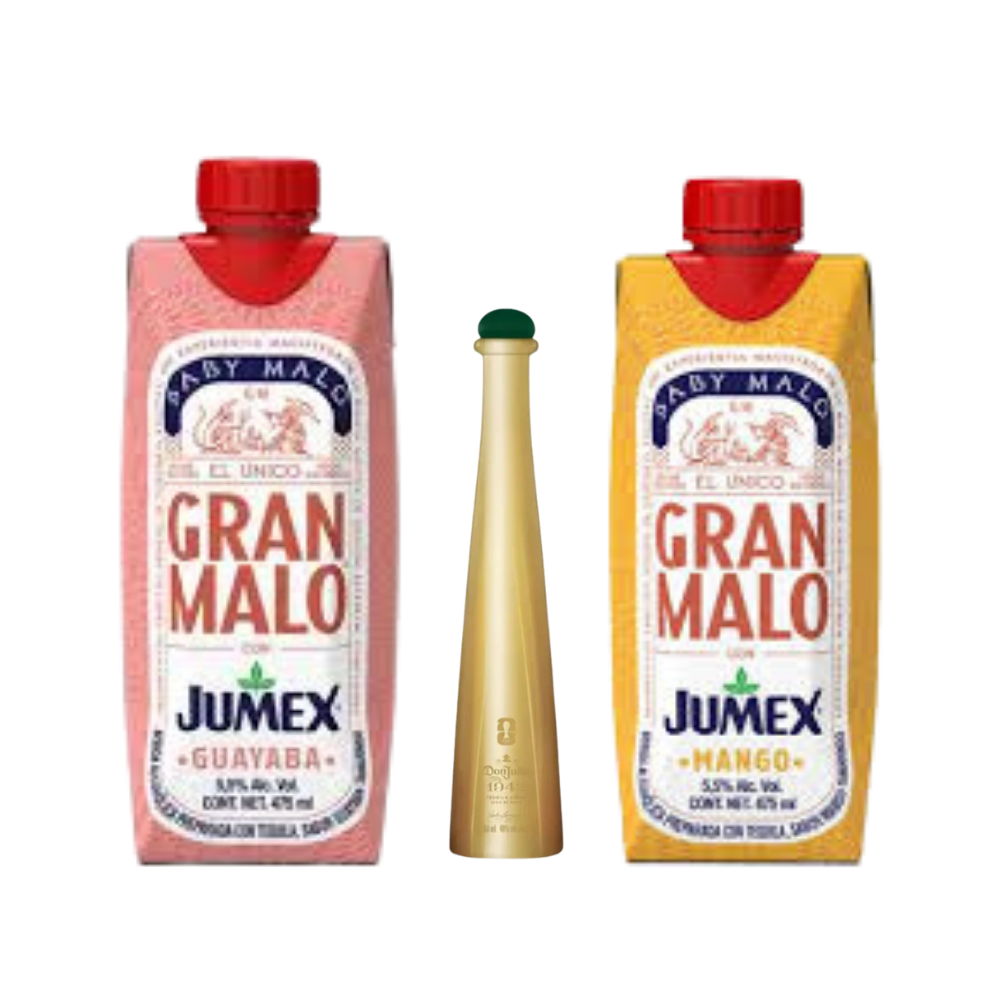 Buy Gran Malo X Jumex Guava Tequila  &amp;
Gran Malo X Jumex Mango Tequila &amp; Don Julio 1942 Tequila 50ml - Sunset Liquor 