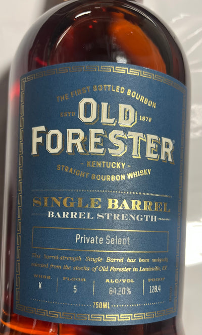 Old Forester Single Barrel Barrel Strength Private Select 750 ML
