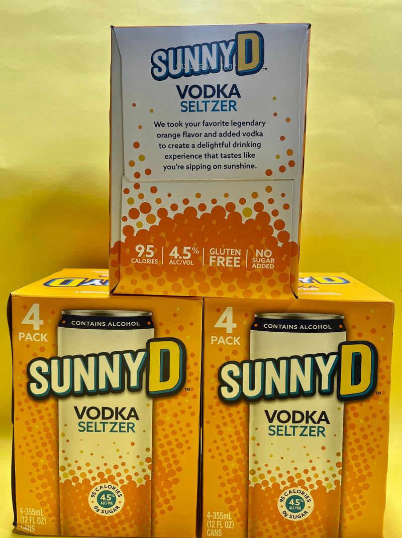 SUNNY D VODKA SELTZER 4 PK 12 OZ CANS