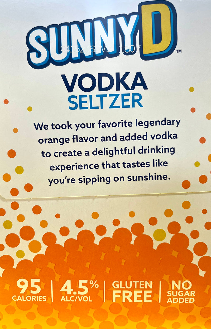 SUNNY D VODKA SELTZER 4 PK 12 OZ CANS