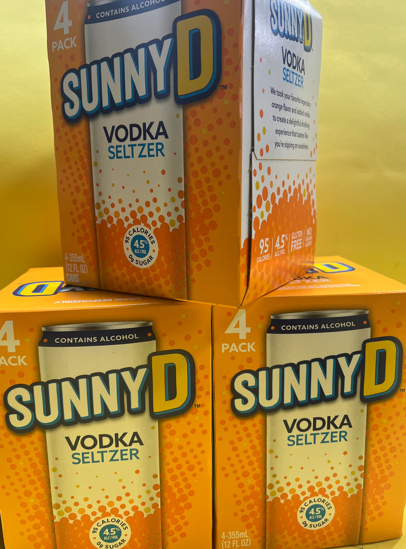 SUNNY D VODKA SELTZER 4 PK 12 OZ CANS