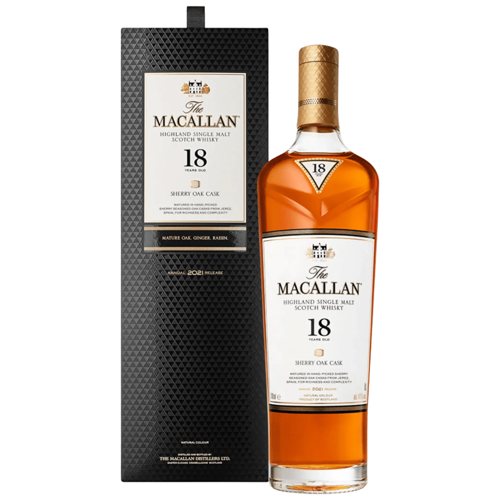 Buy The Macallan 18 Year Sherry Oak Single Malt Scotch Whisky - Online | sunset Liquor 