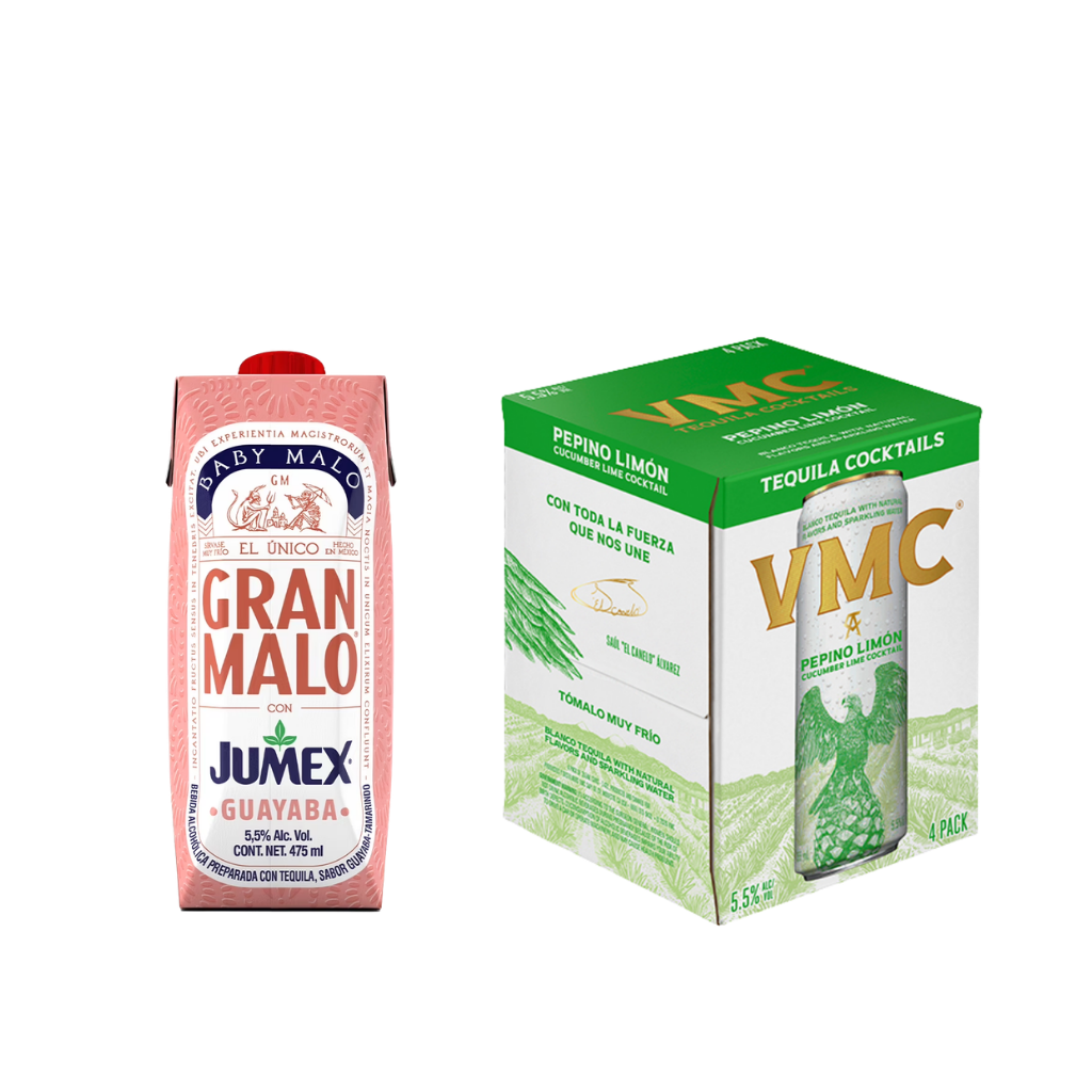 Buy VMC Pepino Limón Cucumber Lime 4 Pack & Gran Malo Guava Jumex Tequila Bundle | Sunset Liquor 