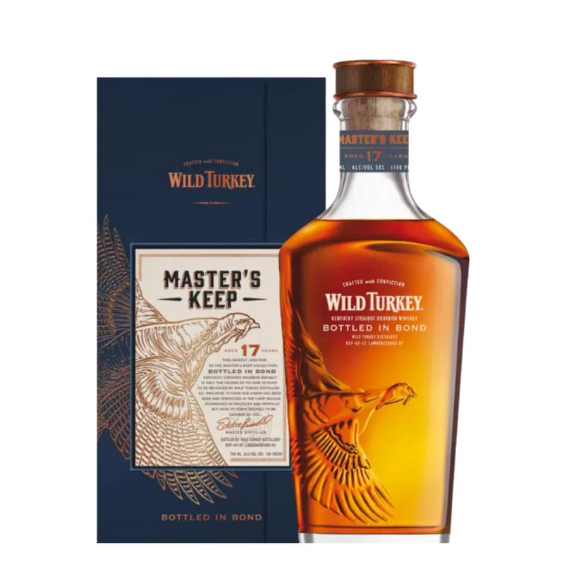 "Wild Turkey Master’s Keep Bottled in Bond 17 Year 750mL limited edition bourbon bottle"
