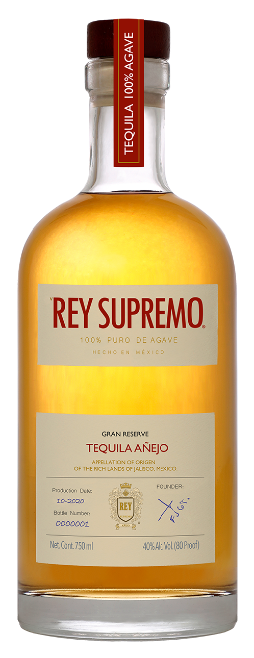 Añejo Rey Supremo añejo tequila 750 ml premium aged tequila bottle made from 100% blue agave