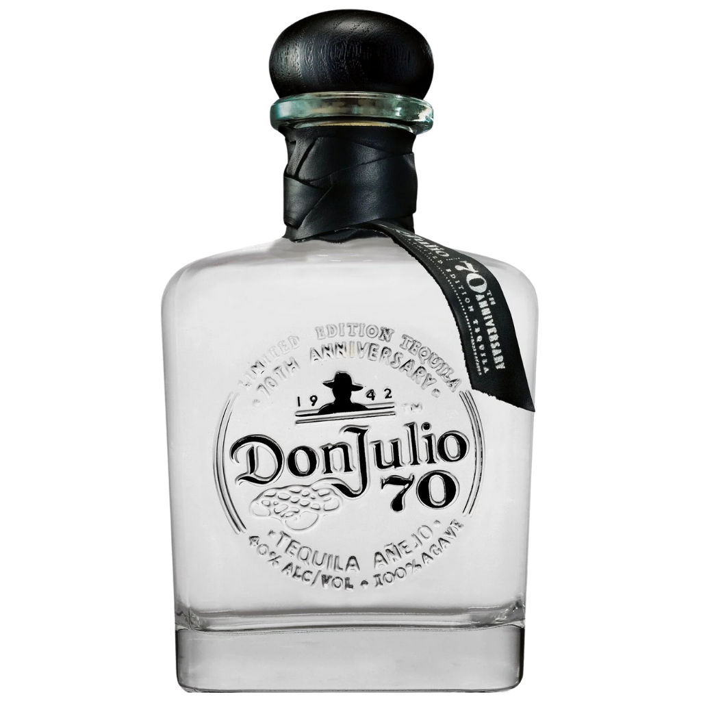Alt Text: Don Julio 70th Anniversary Crystal Añejo Tequila 750ml luxury cristalino tequila bottle