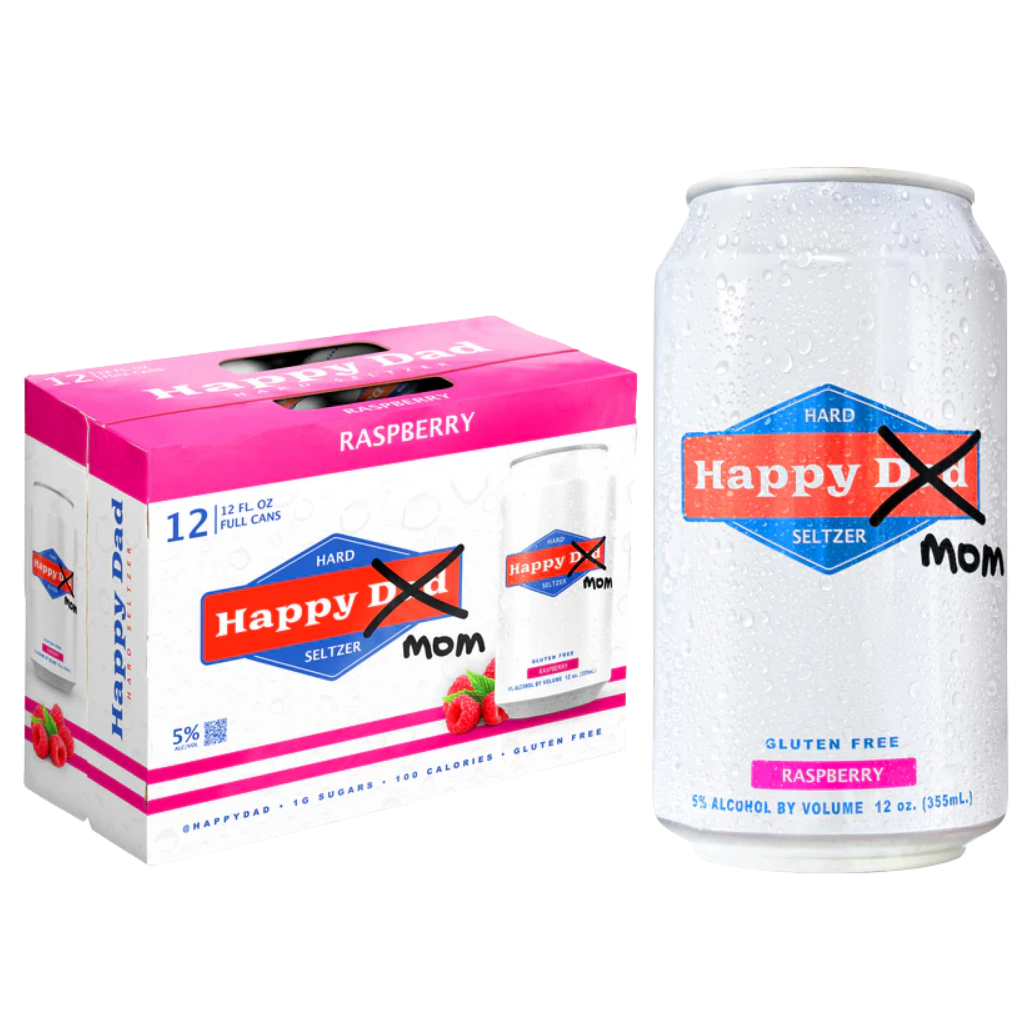 buy Happy Dad x Mom Water Raspberry Hard Seltzer 12-pack online sunset liquor 
