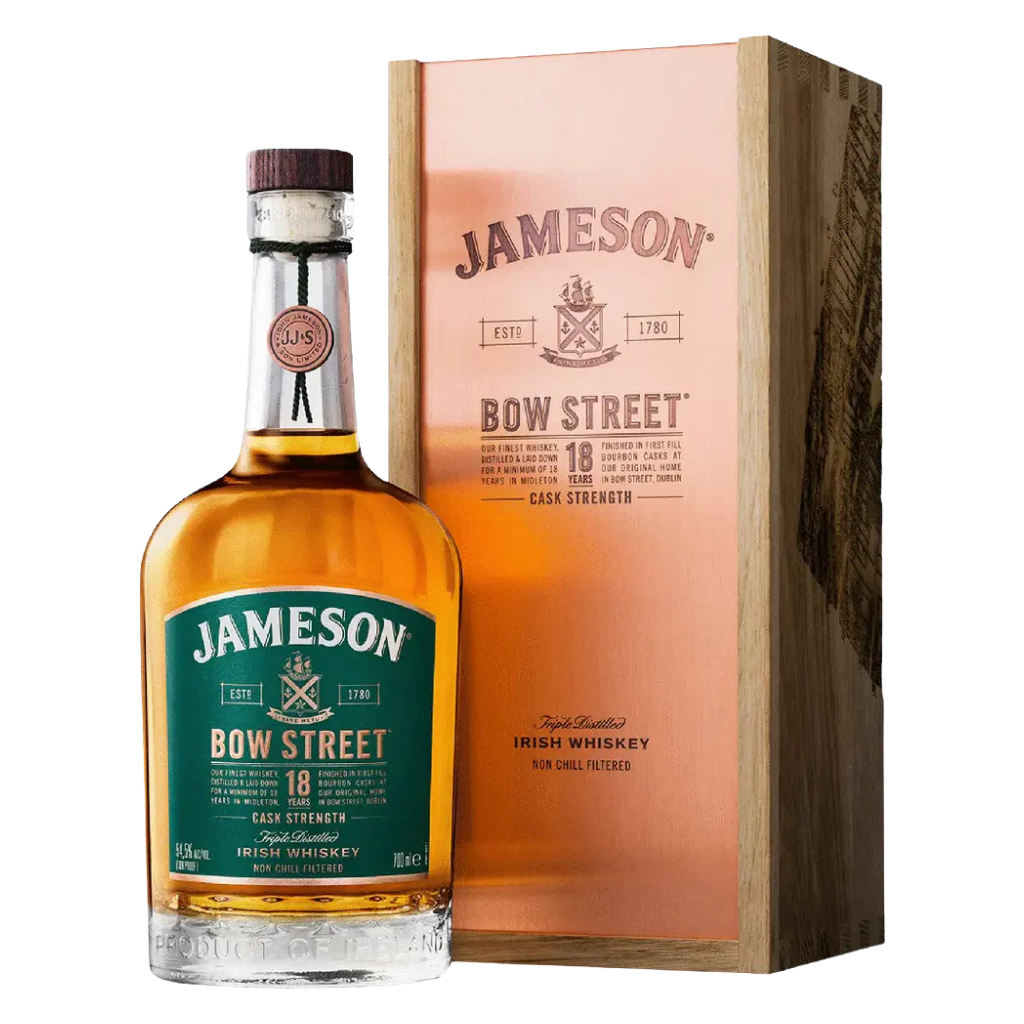 Jameson Bow Street 18 Years Cask Strength Irish Whiskey bottle 750 ml with premium packaging