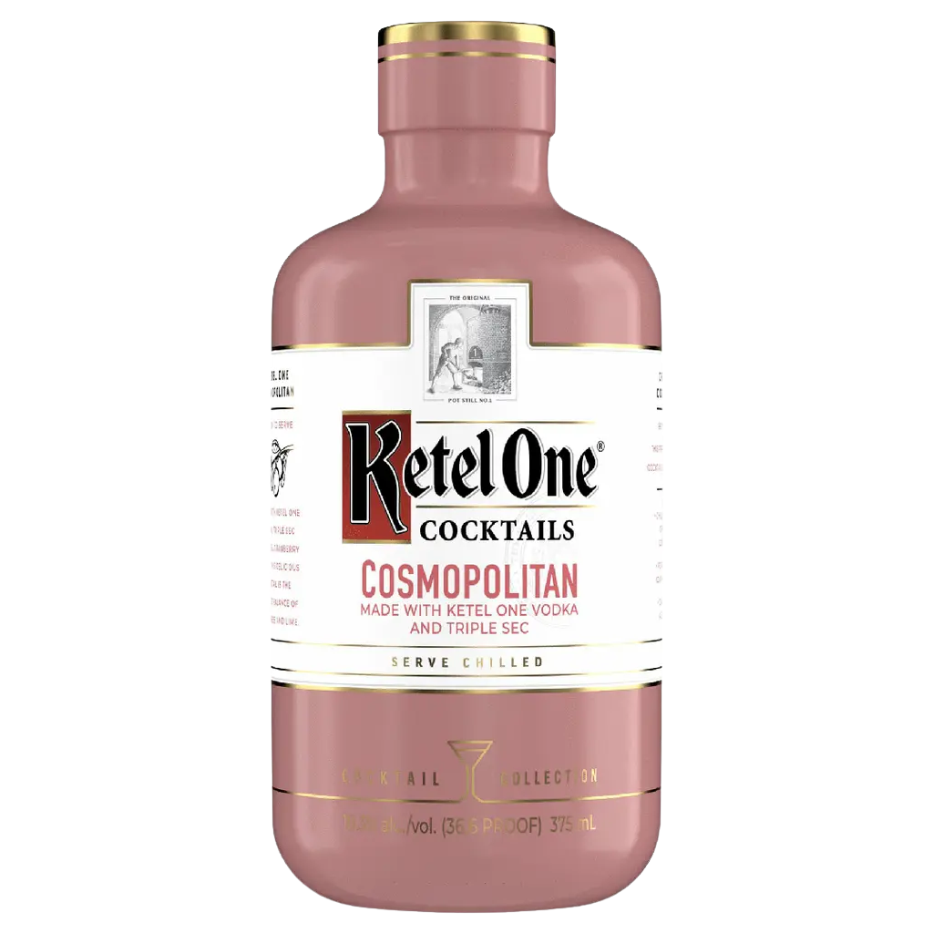 Ketel One Cosmopolitan ready-to-drink cocktail bottle with premium vodka and citrus cranberry blend