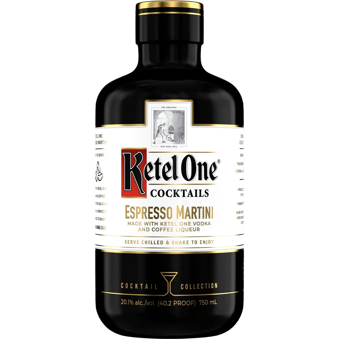 Ketel One Espresso Martini ready to drink cocktail bottle with rich coffee flavor and premium vodka