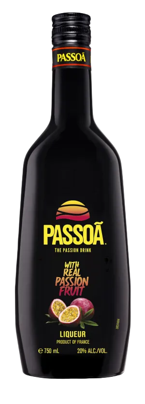 Passoã Passion Fruit Liqueur 700ml Limited Edition bottle with tropical design
