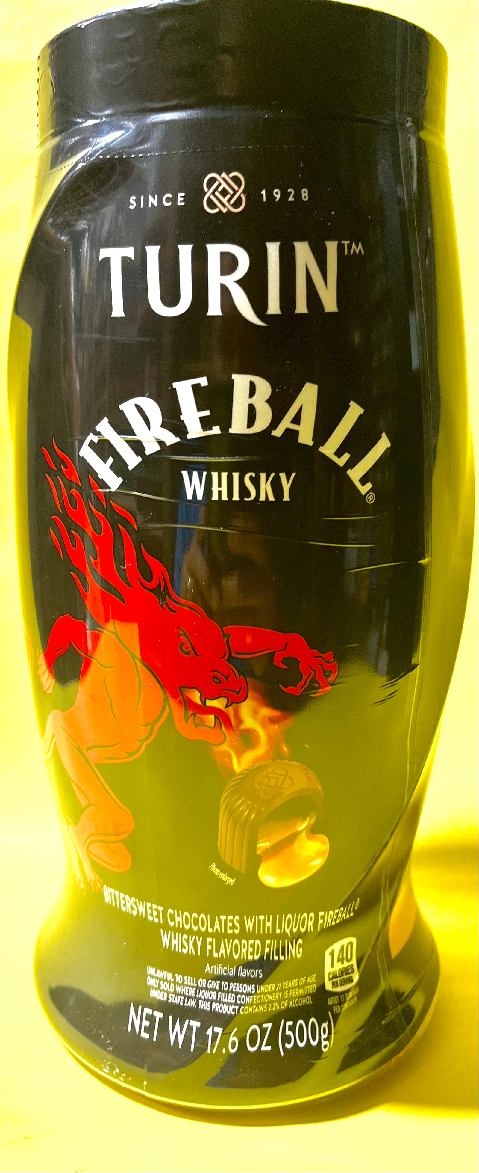 buy Turin Fireball whisky flavored chocolate candy bag 17.6oz online sunset liquor 